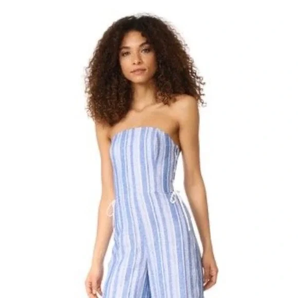 Club Monaco Allentin Linen Blend Jumpsuit Strapless Wide Leg Size 2 - Picture 2 of 13